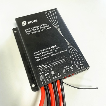 SRNE Brand Waterproof IP67 PWM Solar Charge Controller 15A for 12V/24V Solar Street Lights