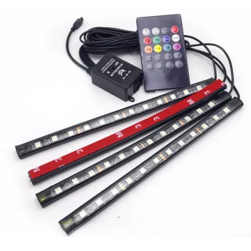 4Pcs RGB LED Strip Lights 16 Colors for Car Styling & Decoration
