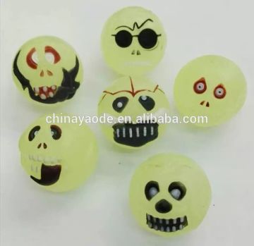 Printed 45MM Devil face rubber bouncing ball/Luminous bouncing ball