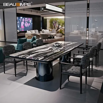Italian Luxury Brady Dining Table with Marble Top