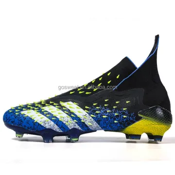 Customize Brand Outdoor Men's Soccer Football Shoes with Fly-Weaving Upper and Ankle Support