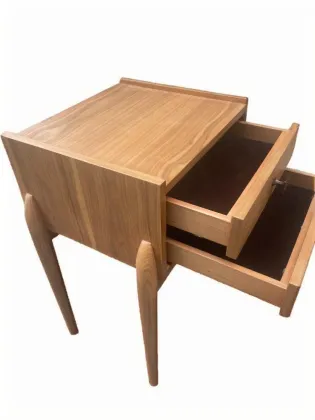 Solid Wood Nightstand Side End Table with Storage