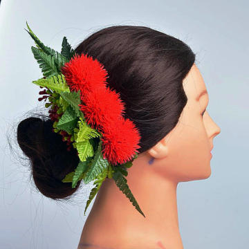 Pinza de pelo largo de flor artificial de Lehua