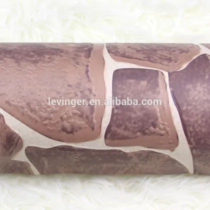 Levinger 3D Personalized Brown Stone shaped Wallpaper for House