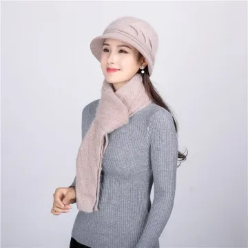 Wholesale Winter Warm Knitting Beanie Touch Screen Outdoor Hat Scarf Set
