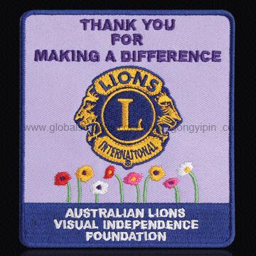 Lions Club Embroidered Patch, Various Designs are Available, Skilled in Quality, Worldwide Service