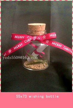 YZ DaSheng high borosilicate glass wishing bottle with cork cap and ribbon bow