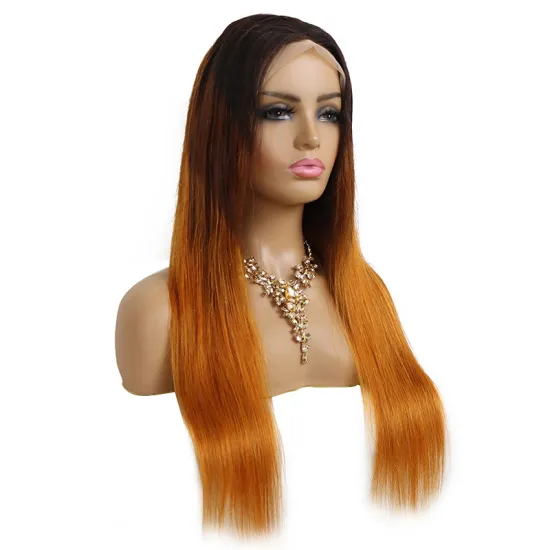OEM Top Quality Ombre 4/30 Dark Brown Virgin Human Hair Lace Front Bob Wig With Bleached Knot And Baby Hair