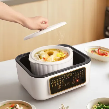 Latest 3-Layer Stainless Steel Multi-Function Electric Steamer with Hot Pot
