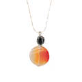 Natural Gemstone Agate Necklace with Silver Chain