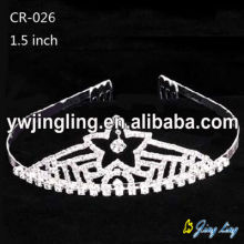 1.5" Wholesale star rhinestone pageant crowns and tiaras