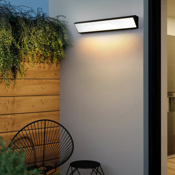 Lampade a parete per esterni in alluminio nero/nero a LED in alluminio 30 cm ~ 120 cm