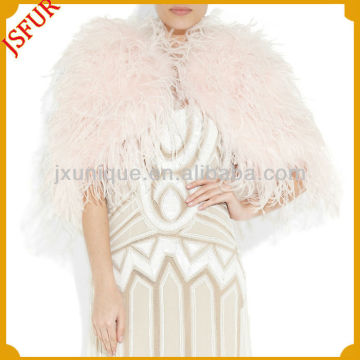 Fashion lovely women party dress pink turkey feather shawl