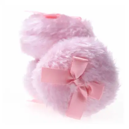Professional Pink Powder Puff Soft Beauty Makeup Plush Puff With Ribbon