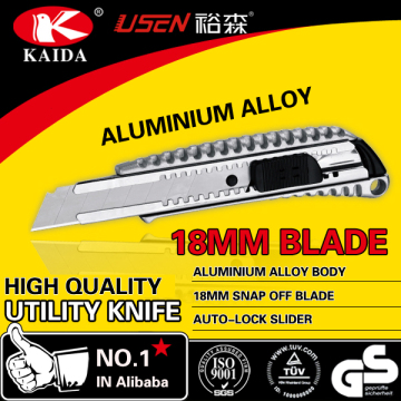 18mm Snap Off Blade double teeth blade track Aluminium Alloy cutter knife
