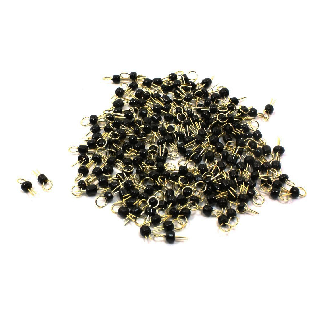 SZS Hot 200Pcs Black Gold Tone Soldering PCB Board Breadboard Test Point Pin