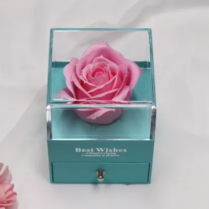 Eternal Flower Acrylic Box Jewelry Set - Luxury Gift Packing