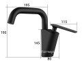 Bathroom Modern Design Black Brass Single Hole Seven Shaped Curved Basin Faucet