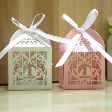 Love Heart Bird Laser Cut Party Wedding Favor Candy Gift Boxes