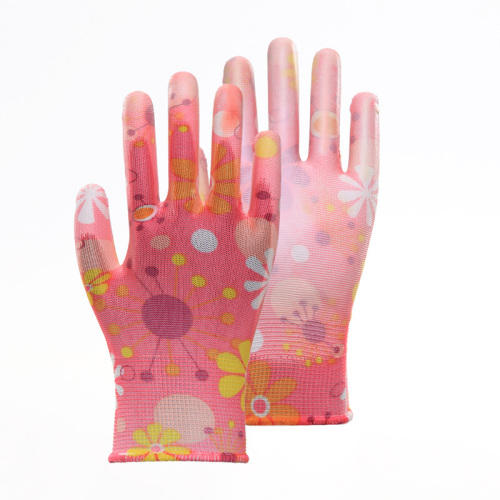 Multicolor Firm Nylon PU Work Labor Gloves