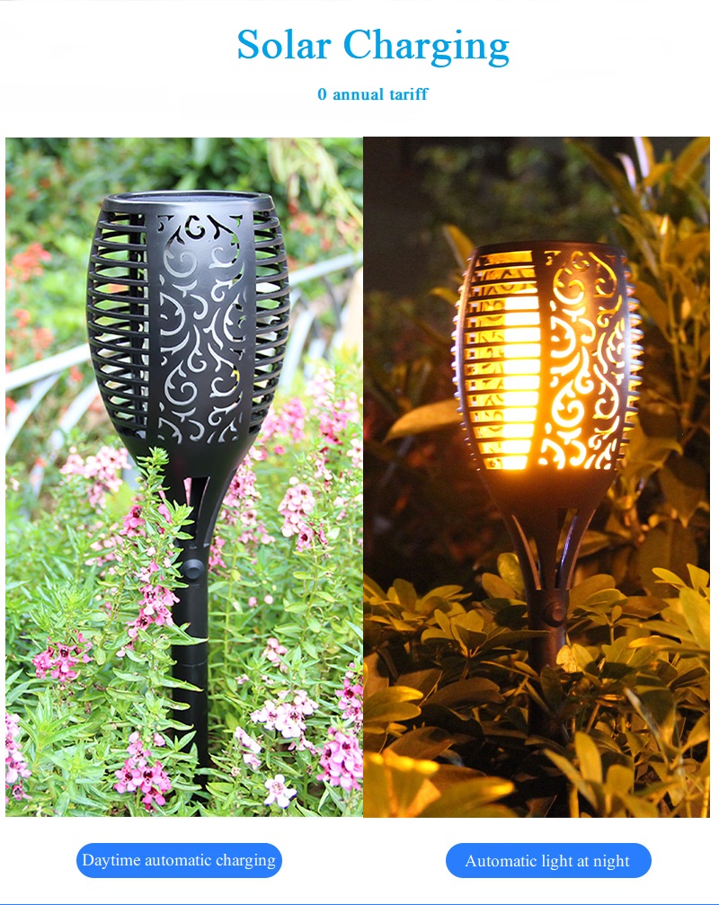 Luzes de jardim de chamas solares à venda