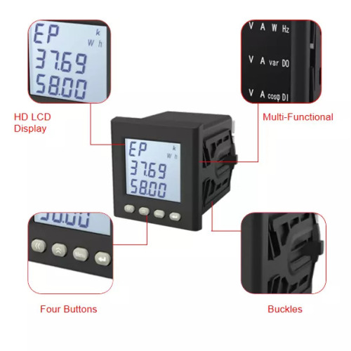 3 fase RS485 MODBUS MULTI-FUNGSI Digital Panel Meter