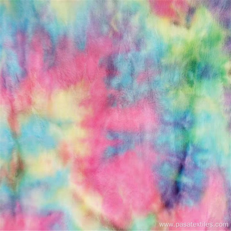 Hot-Selling Tie-Dyed Flannel Colorful Rabbit Fleece Clothing