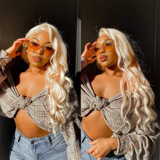 GS Hair 613 Cuticle Aligned Double Drawn Blonde Virgin Bundles with Lace Frontal