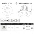 7W COB comercial downlight anti -tükröződés fény