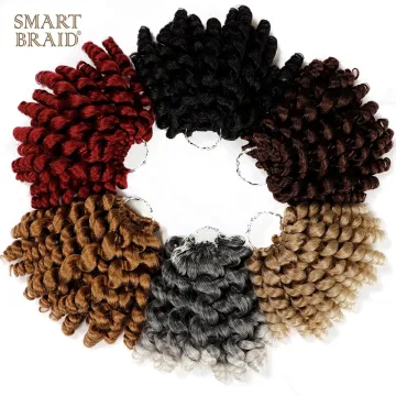 Wand Curl Crochet Hair Extensions Ombre Braiding Twist Hair Synthetic Jumpy Wand Curly Twist Braids Hair 8 Inch 20 strands