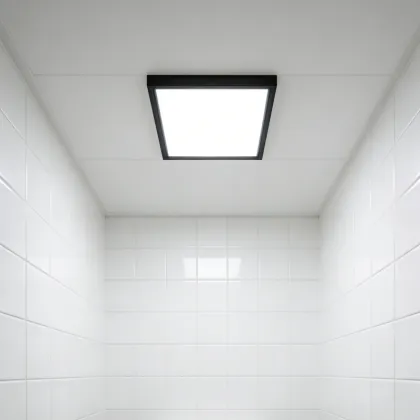 Ceiling-mounted lighting with gentle glow