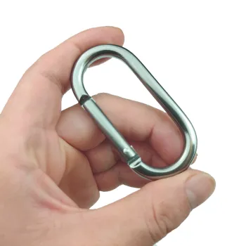 Laser Logo Oval Carabiner - Lightweight Aluminum Alloy for Backpacks and Outdoor Activities