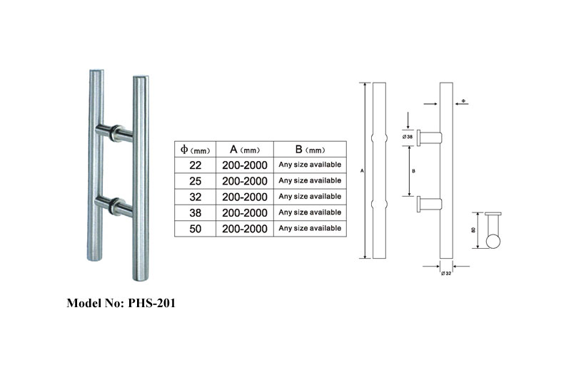 Stainless Steel Tube Door Pull Handles-b