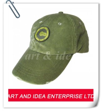 Washed Cap With Torn Visor