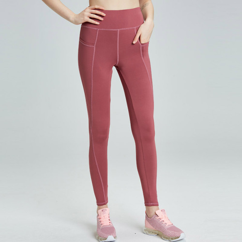 Leggings rosa com meias de bolso Stash