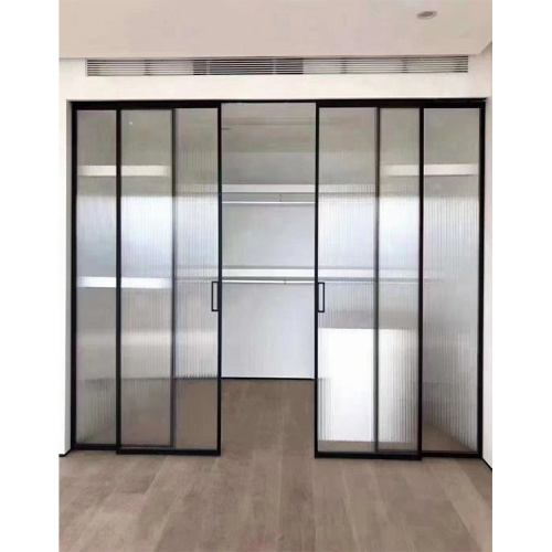 Modern Sliding Doors Black Aluminum Frame System Sliding Door Soundproof Manufactory