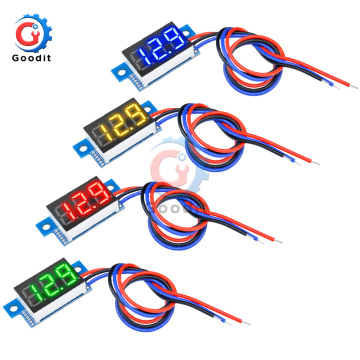 LED Mini Digital Voltmeter Blue/red/green LED Display Volt Meter 0.36 Inch DC 0-100V Gauge Volt Voltage Panel Meter 3 wires