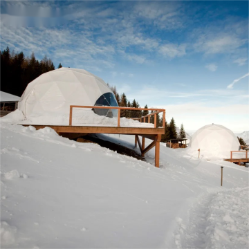 Transparent Glamping Hotel: 6-8 Person Geodesic Dome Bathroom Tent