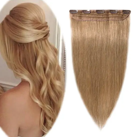 Long Straight Clip in one Piece Synthetic Hair Extension 5 Clips  Resistant Hairpiece Natural Hair Ombor Blonde Brown Black Hair