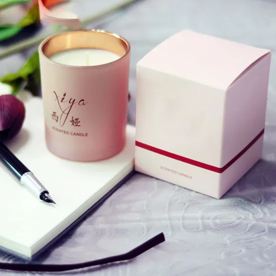 Tuck Top pink Custom Candle paper Box