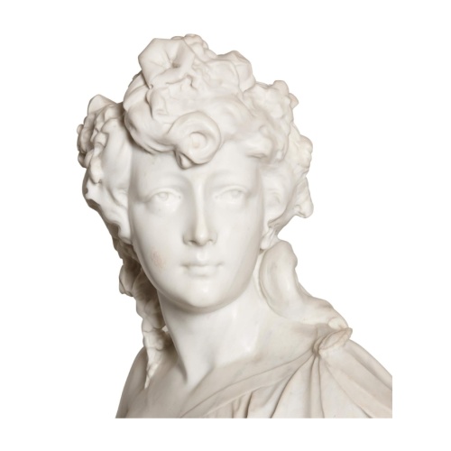 Busto de estatua de mármol floral antigüedad