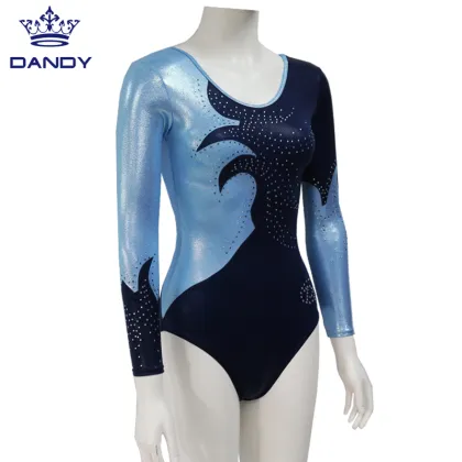 Custom Navy Blue Gymnastics Leotards