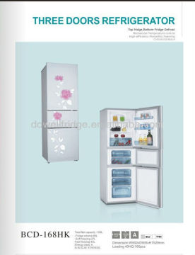 168L Top freezer home three door refrigerator