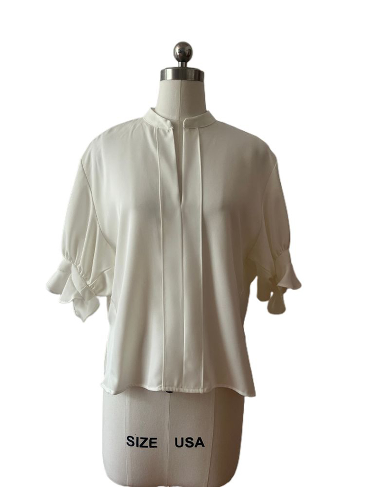 Women's Flutter Sleeve Flowy Blouse Shirt