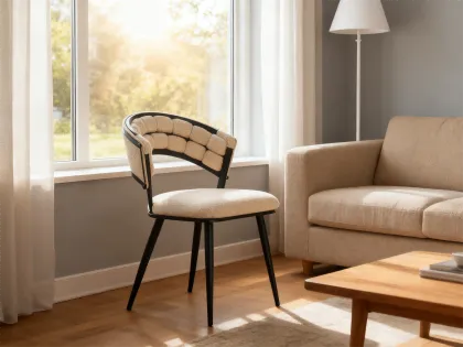 Modern Handwoven Upholstered Chair for Elegant Seating