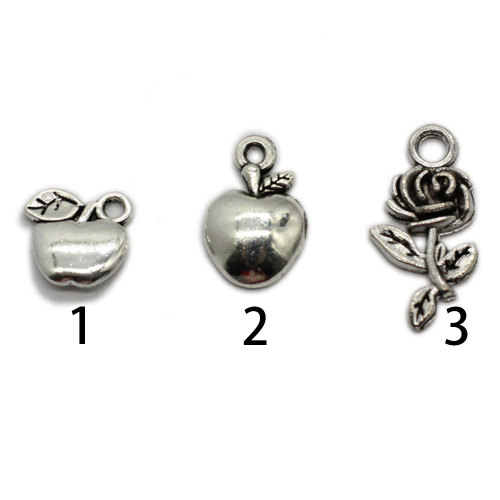 Supply Metallic Fruit Charms voor DIY Craft Accessoires Rose Flower Hangers Sleutelhanger Ketting Sieraden Maken: