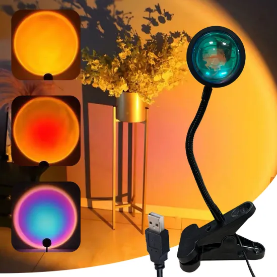 Factory Direct RGB Rainbow Sunset Projector Light LED with Clip for Home Decoration