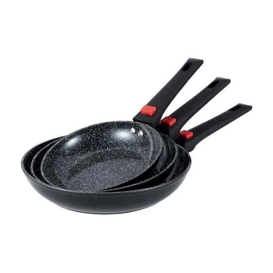 High Quality Aluminum Forged Fry Pan with Marble Coating and Removable Handle