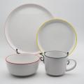 Luxo de tabela de porcelana de luxo, conjunto de jantares para louças, utensílios de mesa franceses