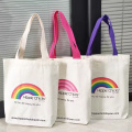 Rainbow Print Reusable Canvas Shoulde Tote Bag